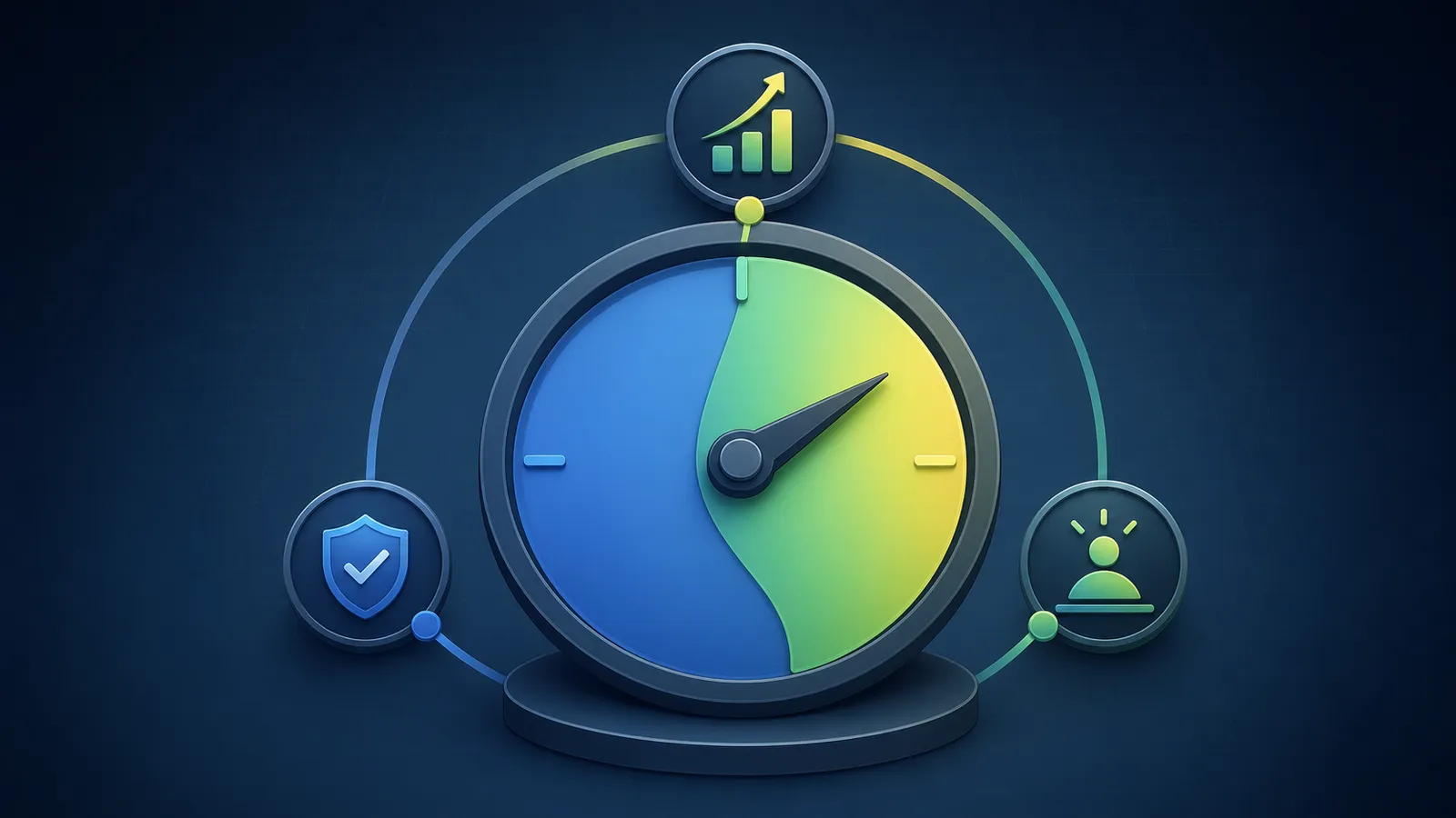 副業比率を調整するメーターの抽象図